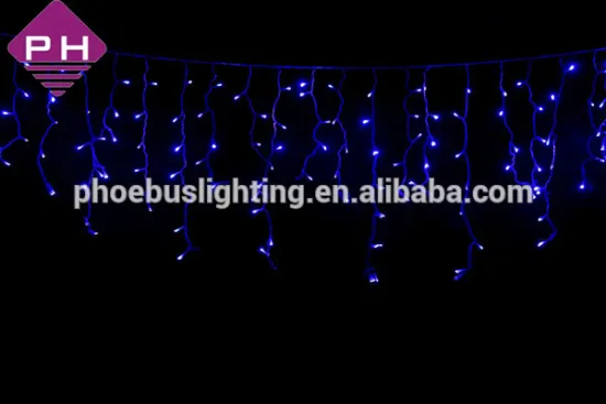 outdoor blue led falling icicle light