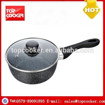 Aluminium forged marble coated sauce pan with lid