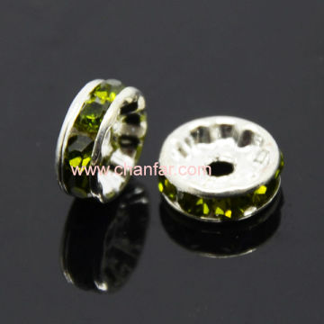 zinc alloy & crystal diamonds spacer beads