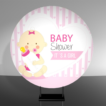 baby fabric round party backdrop
