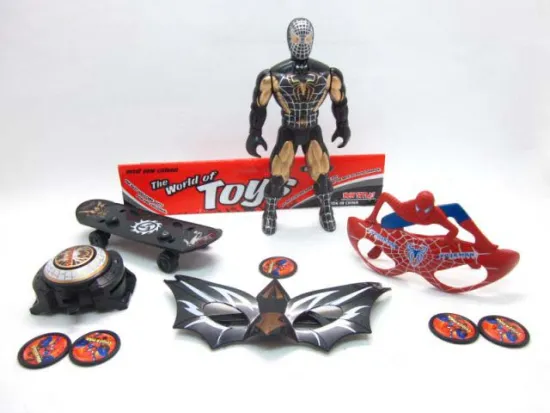 SPIDERMAN SET W/LIGHT&EYEGLASS&LAUNCHER&SLIDING PLATE