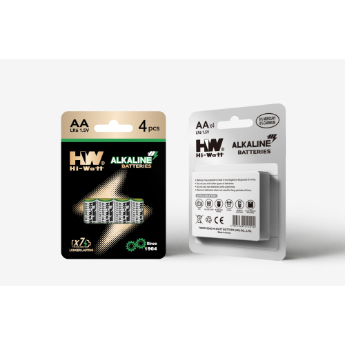 Pilas alcalinas AA HW duraderas con cartón de papel