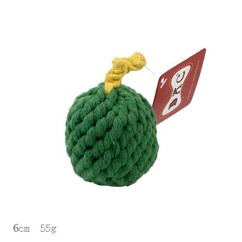 Green Apple dikepang Cotton Rope Dog Chew Toy