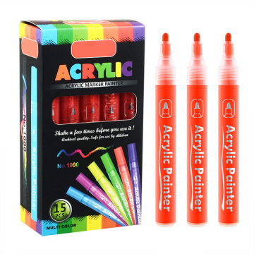 12 colori personalizzati fai da te permanente punta fine permanente set di penna per pennarello acrilico