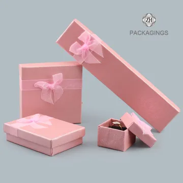 Pink custom jewelry packaging box custom logo