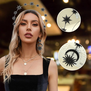Βοημία Gothic Halo Crown κοσμήματα δώρο σετ με κεφαλή, σκουλαρίκια και κολιέ