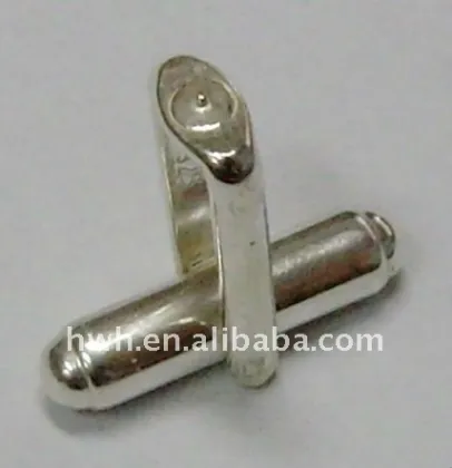  Sterling Silver 925 Cuff Links Finding with Foot 