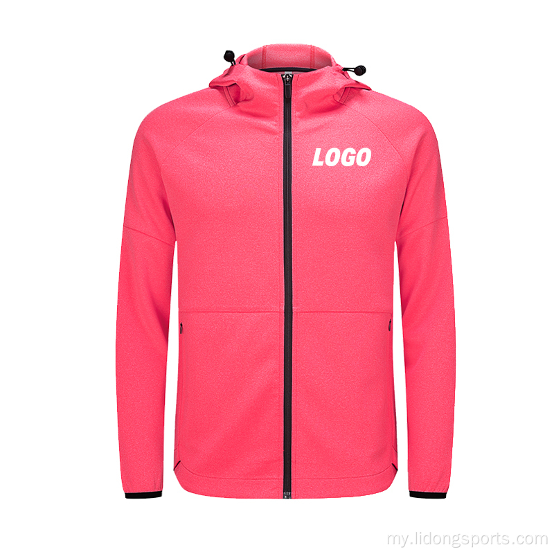 Hoodies နှင့်အတူ zipper polyester ဂျာကင်အင်္ကျီ