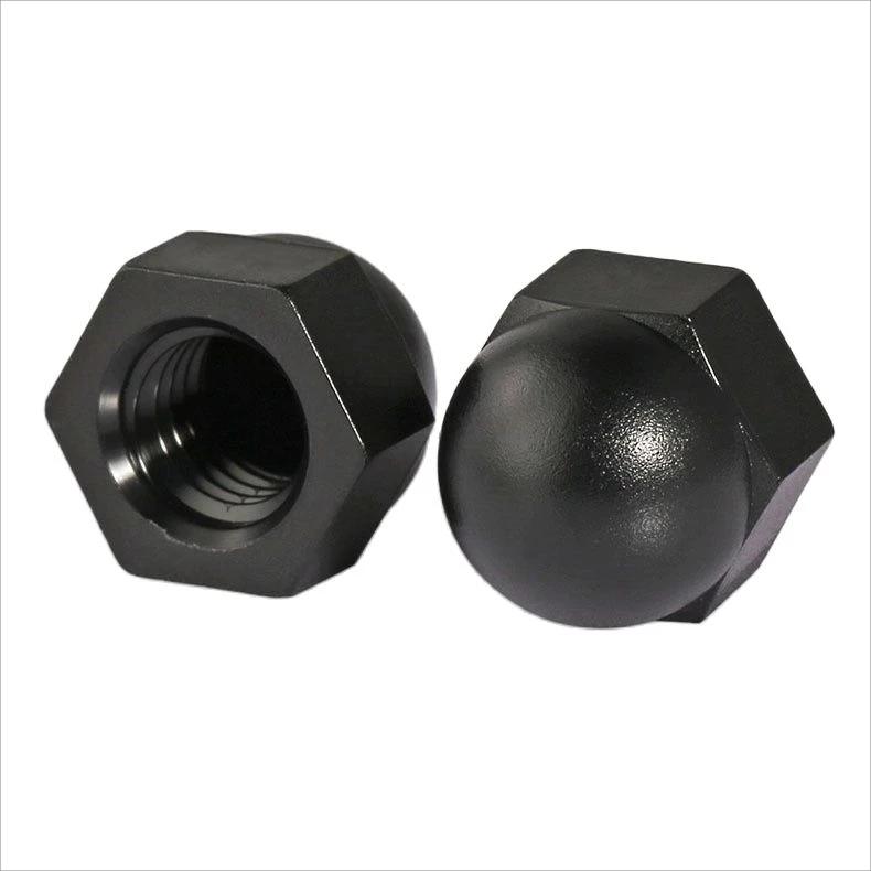 Black Acorn Nuts Nylon Hex Cap Nut