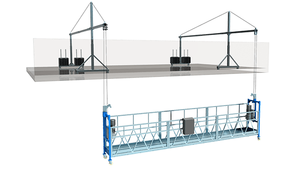 Galvanized hanging device for suspended platform