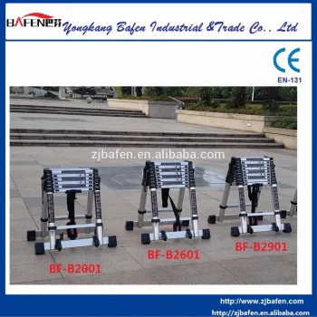 2m +2m "A" STYLE Telescopic Ladder with Stabilize Bar + wheel