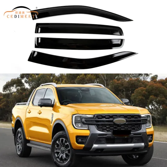 Black Tuning Deflector Window Visor Rain Guard Acrylic Sun Shade Car Accessory for Ranger T9 2022-2023