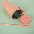 Car mounted straw with handle, car insulated cup