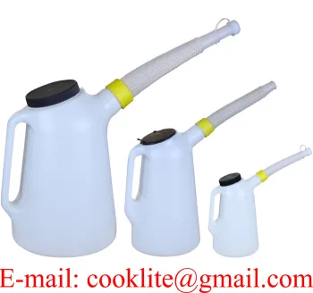 Plastic Measuring Jug Measure with Flexible Spout Garage Oil Fuel Water 5 Litre