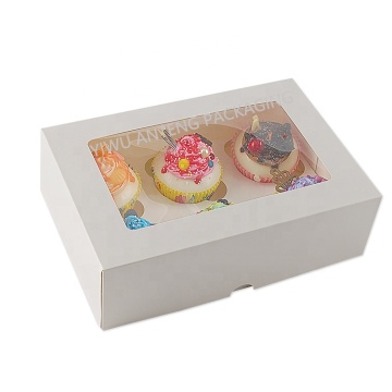Custom White Brown Paper Birthday Wedding Party Favor Boxes with Window