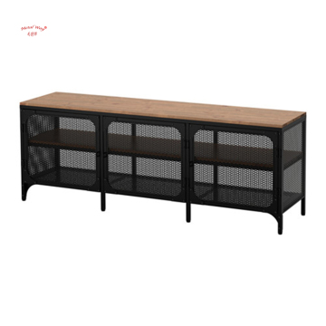 Modern Metal Mesh TV Stand Cabinet for Living Room