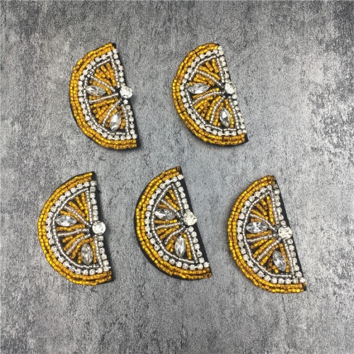 Clothing Embroidery Fruits Patch Beaded Lemon Patches