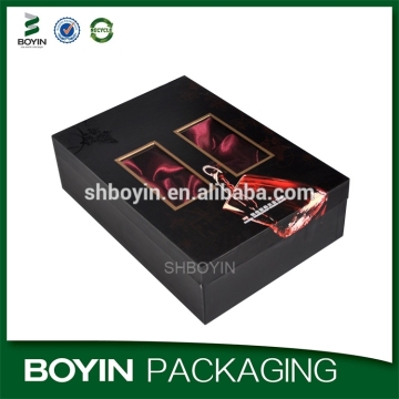 Appealing vivid design custom cardboard wine box with red satin