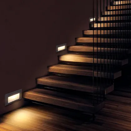 LED Step Tread Lighting: Staircase Lights, Footer Lamps, and Outdoor Waterproof Aisle Recessed Corner Lights