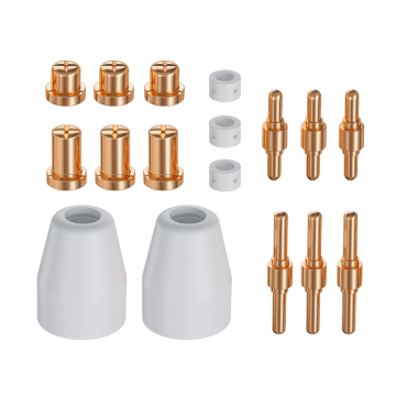 PT31 Extended Tip Electrode Shield Cup Gas Diffuser Combo for Plasma Cutting Torch