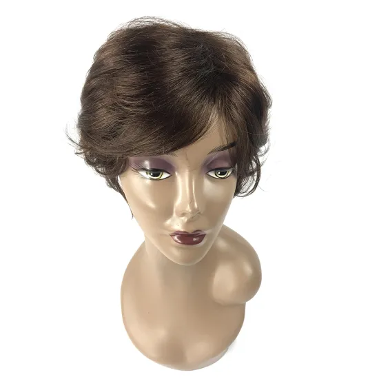 Curved part line short bob lace wig unprocessed virgin Brazilian hair wigs