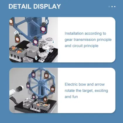 Educational Kids Toy Diy Plastic Bow And Arrow Targets Building Electronic Circuits Experiment Stem Construction Toys