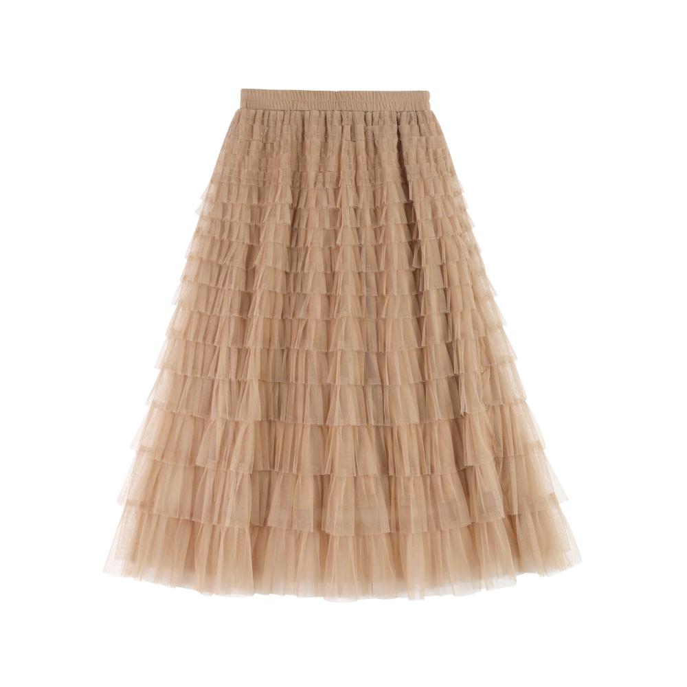 Lace Pleated half-length Skirt