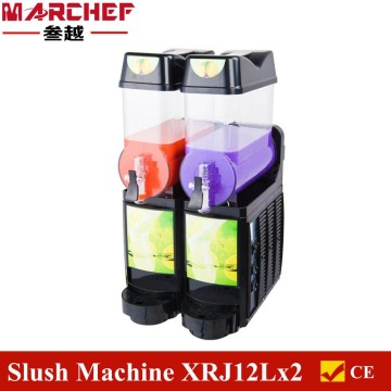 डबल टैंक 12 एल स्लश मशीन/स्लश आइस मशीन बिक्री के लिए xrj12lx2