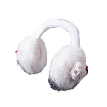 Cute White Fluffy Winter Fox Ear Muffs Cartoon Ear Warmers