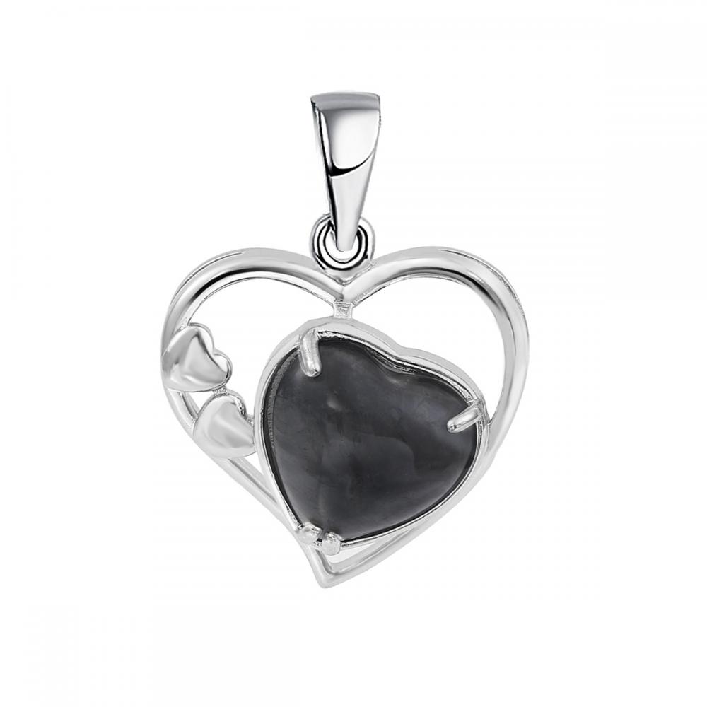 Black Obsidian Love Heart Birthstone Pendant Colliers Gemstone pour femmes