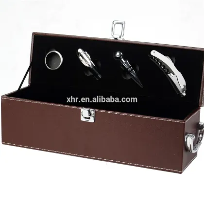 one bottle wine box leather wine box with wine accessories