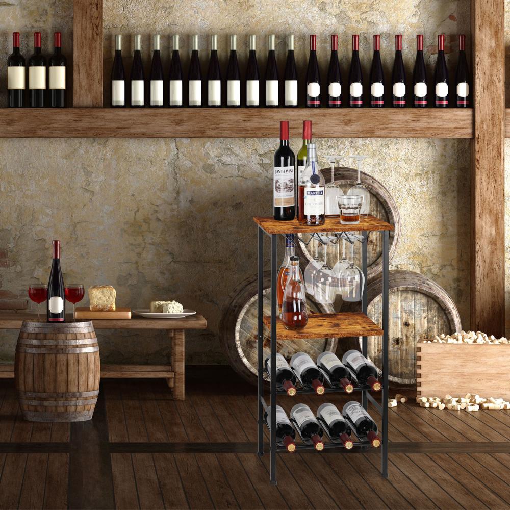 Floor Wine Bar With Glass Holder Rack, High Quality Floor Wine