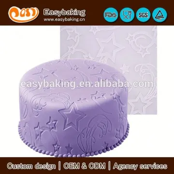 Custom shooting star cake decorating fondant silicone impression mat
