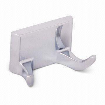 Double Robe Hook, Made of Zinc Metal, Available in 3/4-inch Size