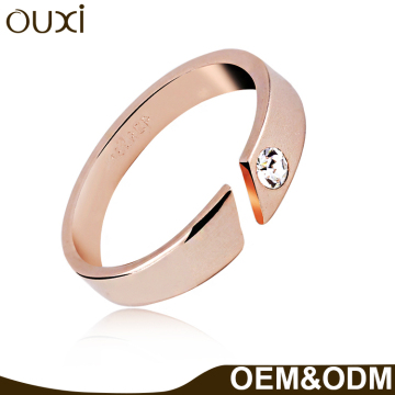 Hot Sale Copper Design Ring Jewelry OUXI 18K Rose Gold Love Couple Cuff Rings