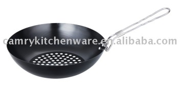 12" NON-STICK BBQ STIR SHAKER PAN