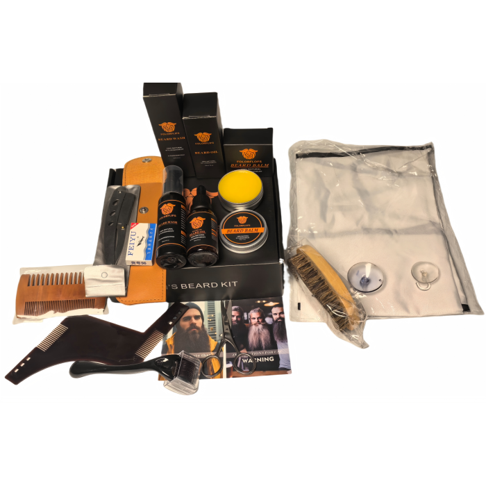 Conjunto de 12 piezas de barba de barba establecida