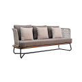 Anti-Fouling Outdoor Sofas Natural wood-colored seat board Outdoor Sofas Factory