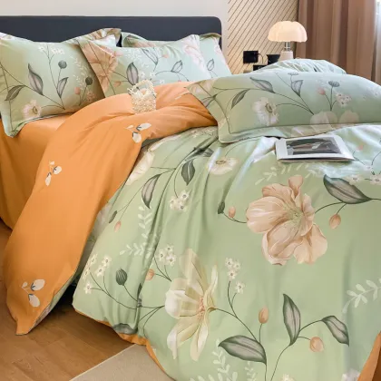 Printed Cotton Bed Sheet Set Flat Sheet Home Linen