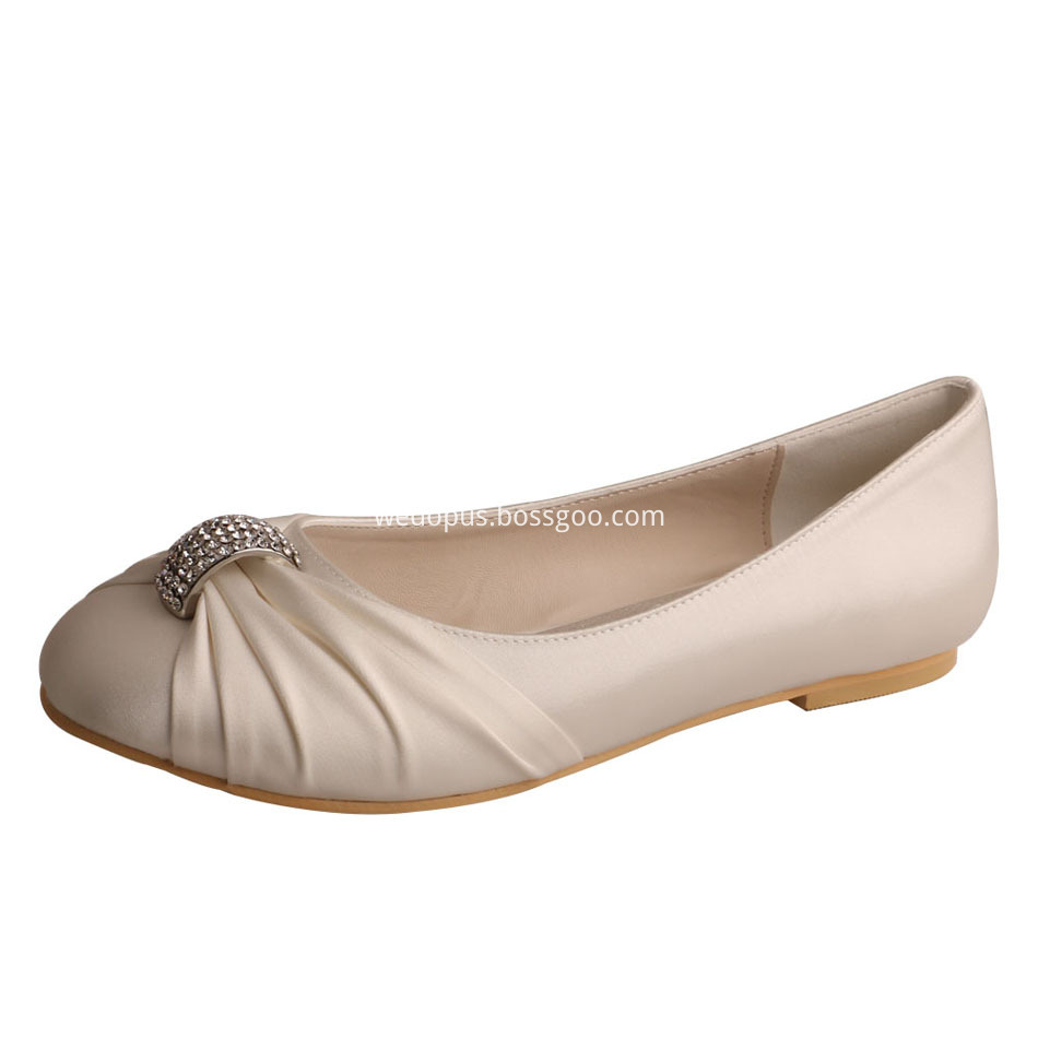Ivory Wedding Flat Shoes For Bride