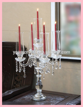 wedding crystal candelabra with 5 candles for event