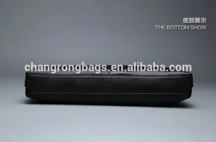 Man business top grain genuine leather handbag