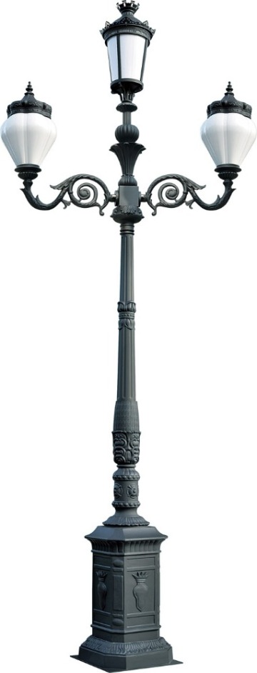 Antique Triple Heads Garden Lamp Post RHS-16222