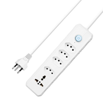 4 Outlet Electrical Socket Extension with Surge Protector for Brazil and Universal Sockets