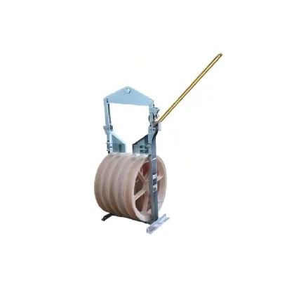 Lightweight helicopter cable laying pulley
