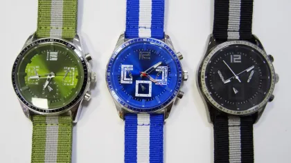 factory OEM design new men watch, nylon band six hands quartz men watch