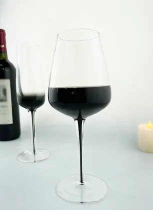 Black stem champagne glass set