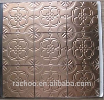 flower copper color stainless steel mosaic tile metal backsplash