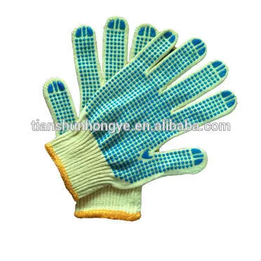 dotted gloves , pvc dotted cotton gloves