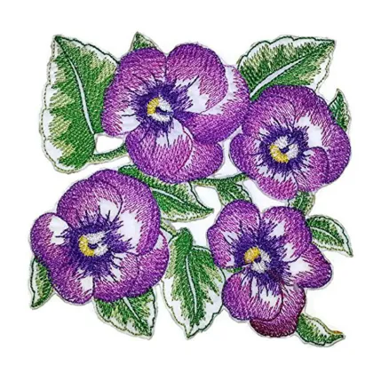 Unique Garden's Best Delight Pansy Embroidered Patch